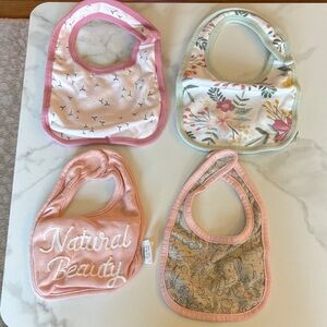 Baby Bib Set - Pink & Mint Floral Baby Bibs
